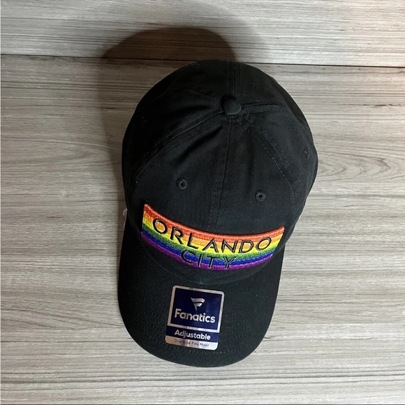 Orlando City SC Hat Cap Pride MLS Strapback Rainbow Soccer Black Futbol NEW - Picture 2 of 5